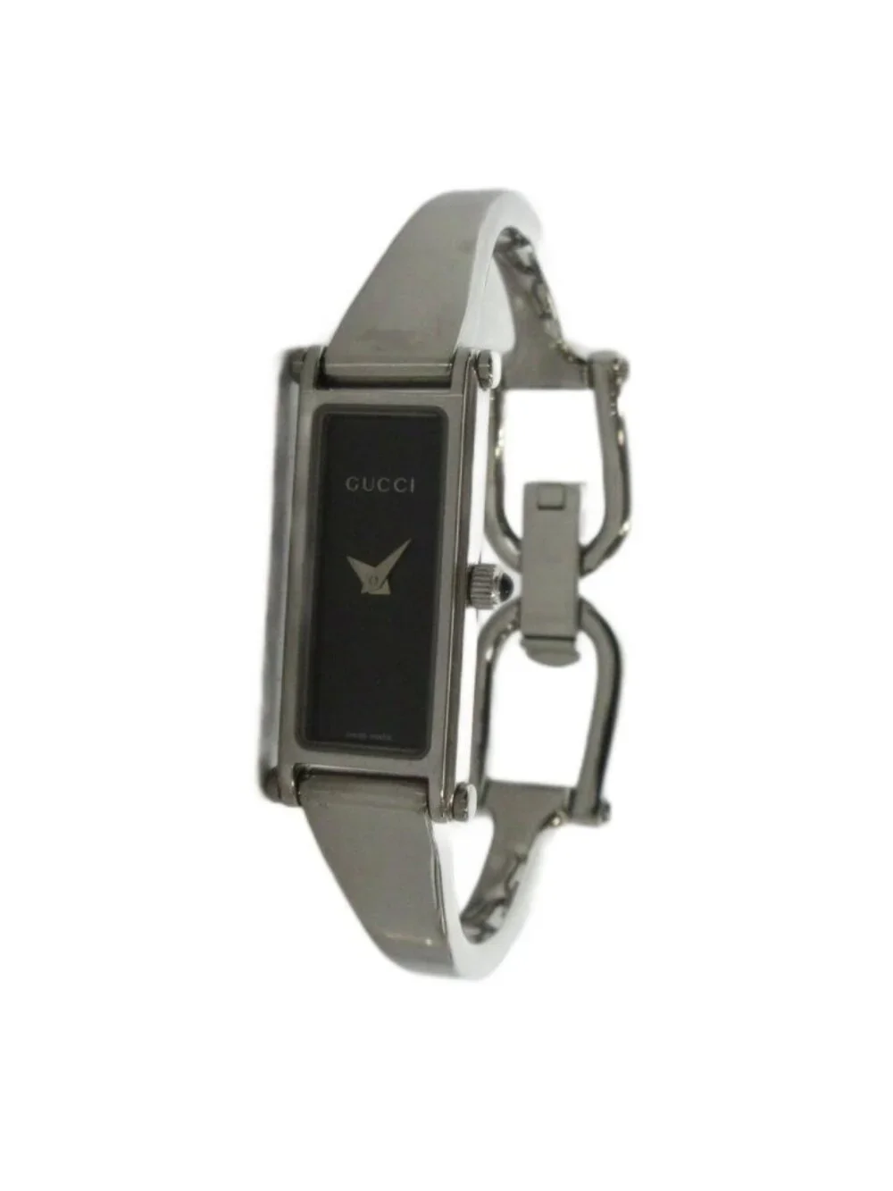 Gucci Watch Quartz Square Black Dial Silver